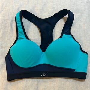 VSX Teal and Navy Sports Bra with Racerback Design